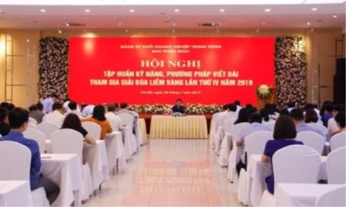 Đảng ủy Khối Doanh nghiệp Trung ương tổ chức Hội nghị tập huấn kiến thức, kỹ năng, phương pháp viết bài tham gia Giải Búa liềm vàng lần thứ IV - năm 2019